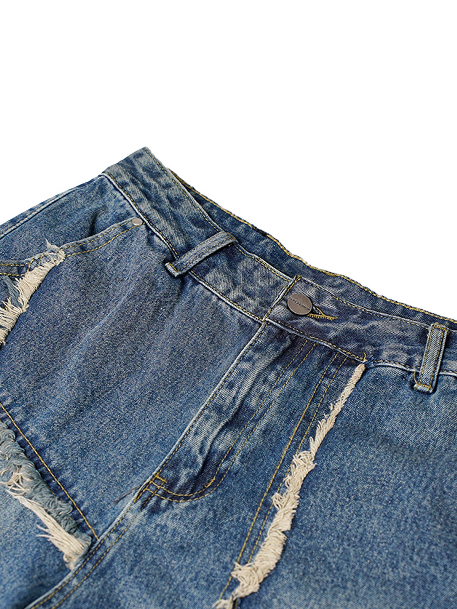 Thesupermade High Street Irregular Beard Denim Shorts