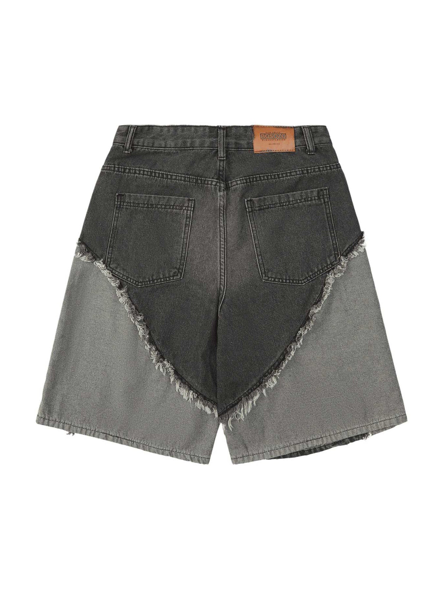 Thesupermade Contrast Denim Patchwork Hip-Hop Shorts - 2071