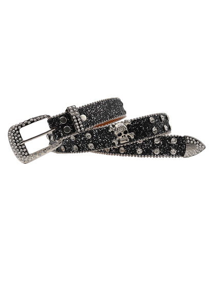 Thesupermade Strass-Totenkopfgürtel - 1668 