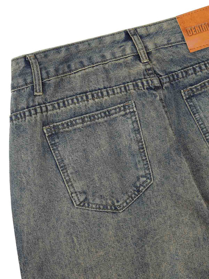 Le jean délavé contrasté American Retro de qualité supérieure