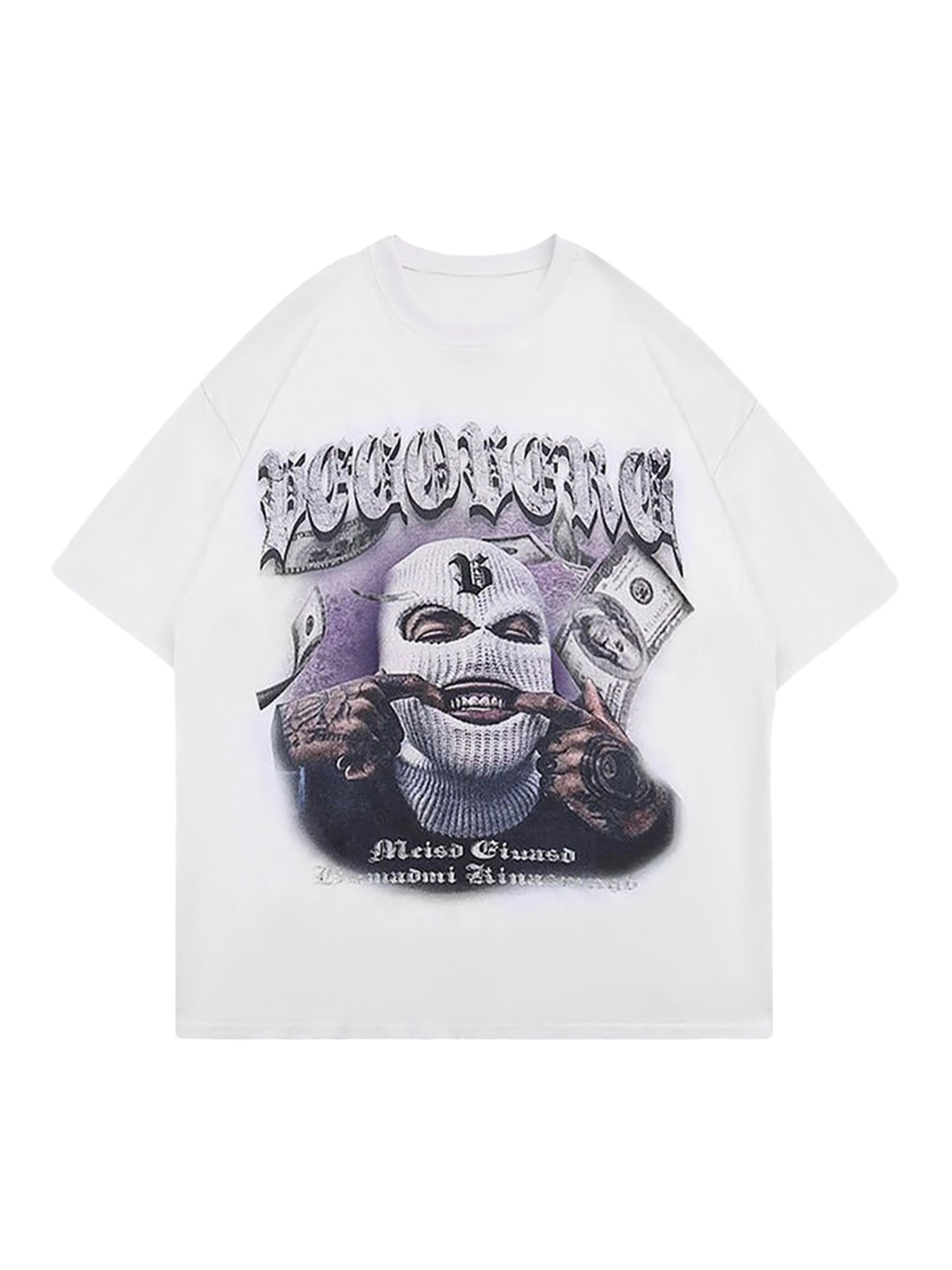 Thesupermade Masked Gangster Portrait Printed T-Shirt-1533