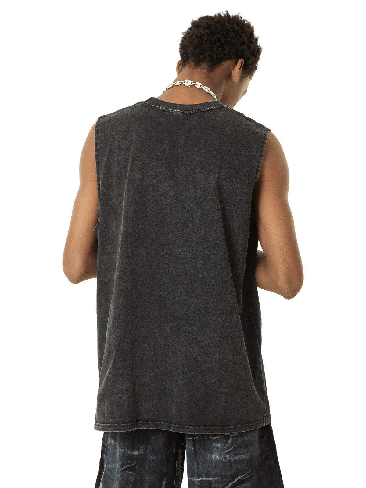 Thesupermade Retro Washed Character Thorns Street Rap Vest