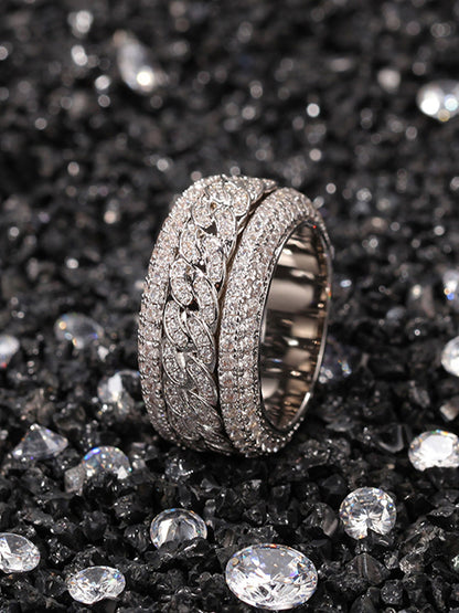 La bague rotative entièrement en diamants de la marque Supermade