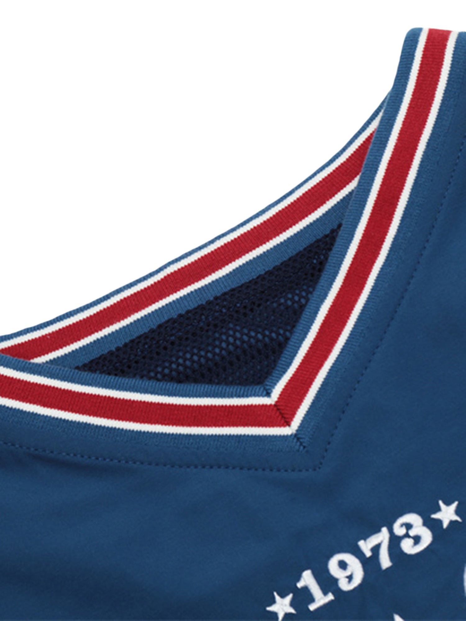 Thesupermade Retro-Sweatshirt mit V-Ausschnitt und Monogramm, bestickt – 2146 
