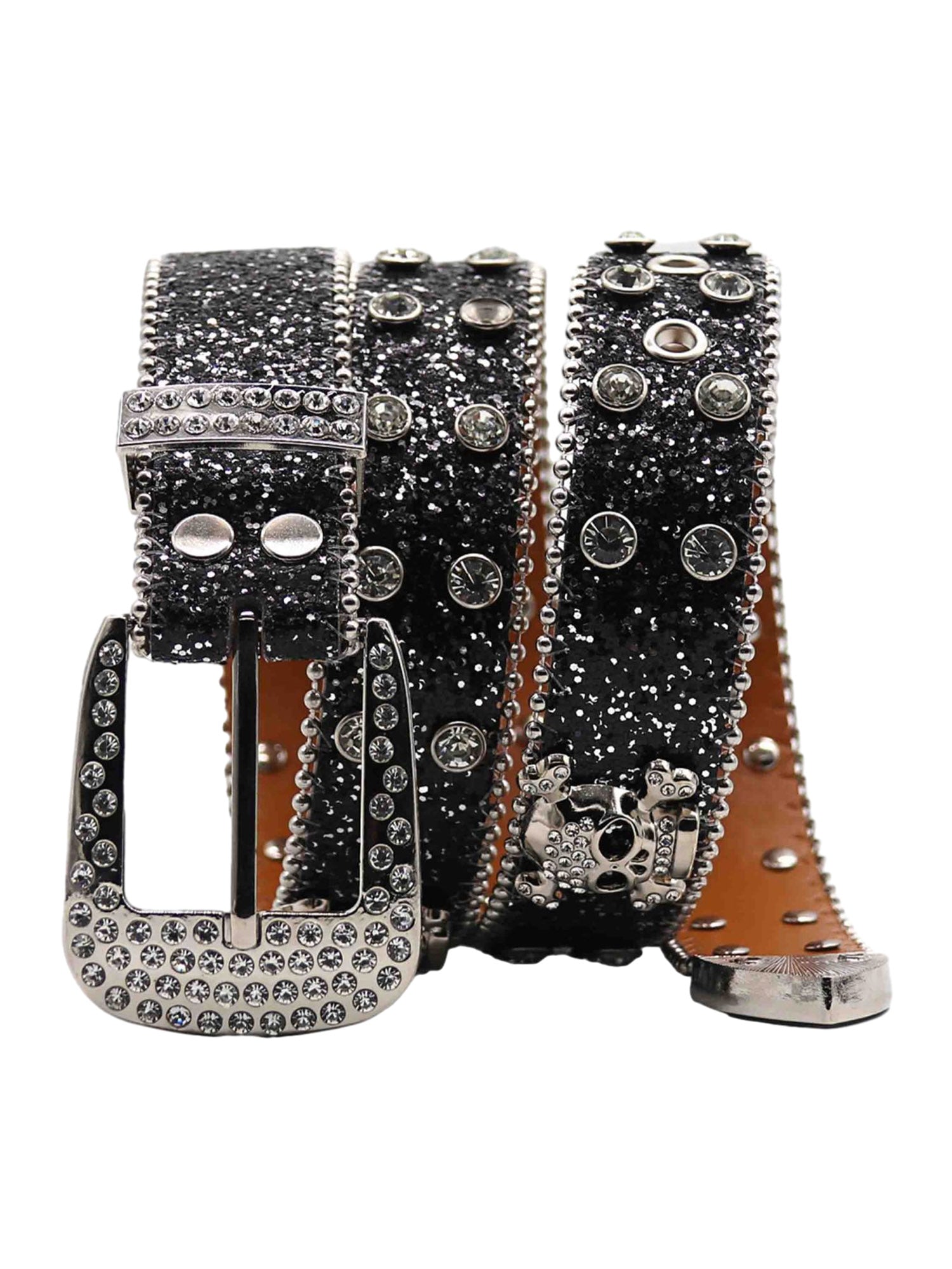 Thesupermade Rhinestone Skull Belt - 1668