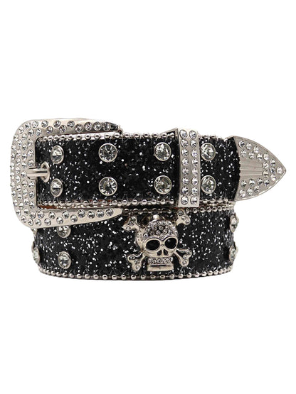 Ceinture tête de mort en strass supermade - 1668