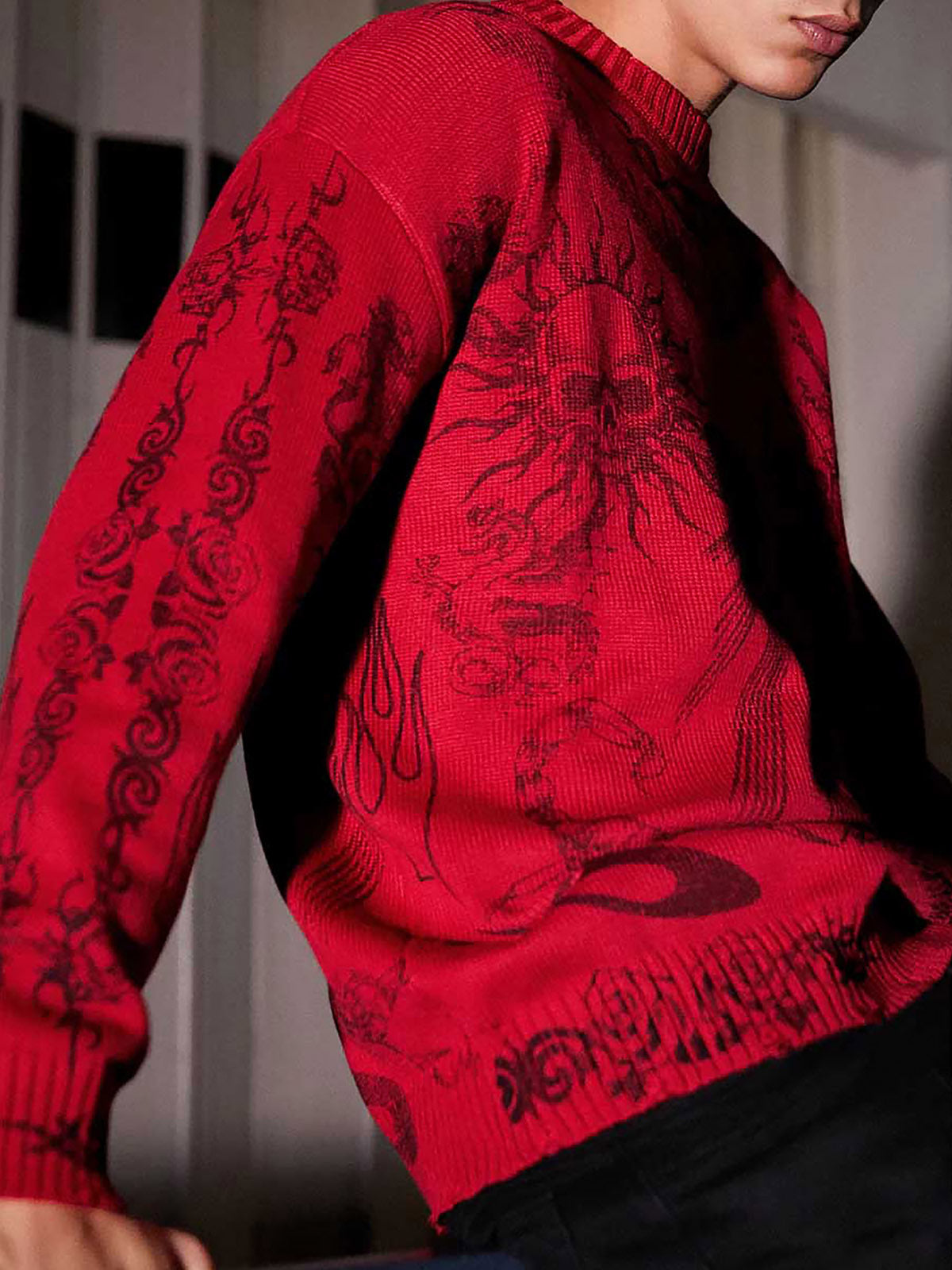 Thesupermade – Pullover mit Totenkopf-Print im Used-Look – 1002 