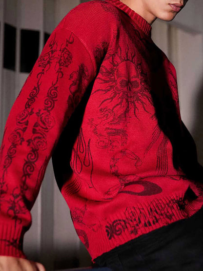 Thesupermade – Pullover mit Totenkopf-Print im Used-Look – 1002 