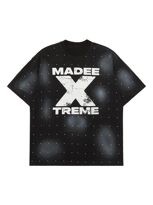 T-shirt rétro à lettres en cristal Thesupermade