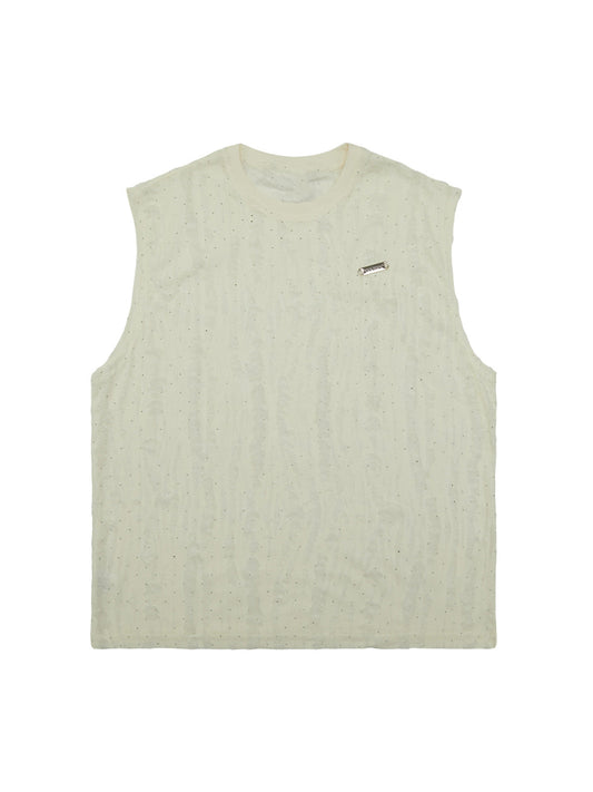 Gilet texturé diamant à motif usé de la rue Thesupermade