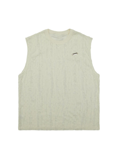 Thesupermade High Street Worn Design Diamond Texture Vest
