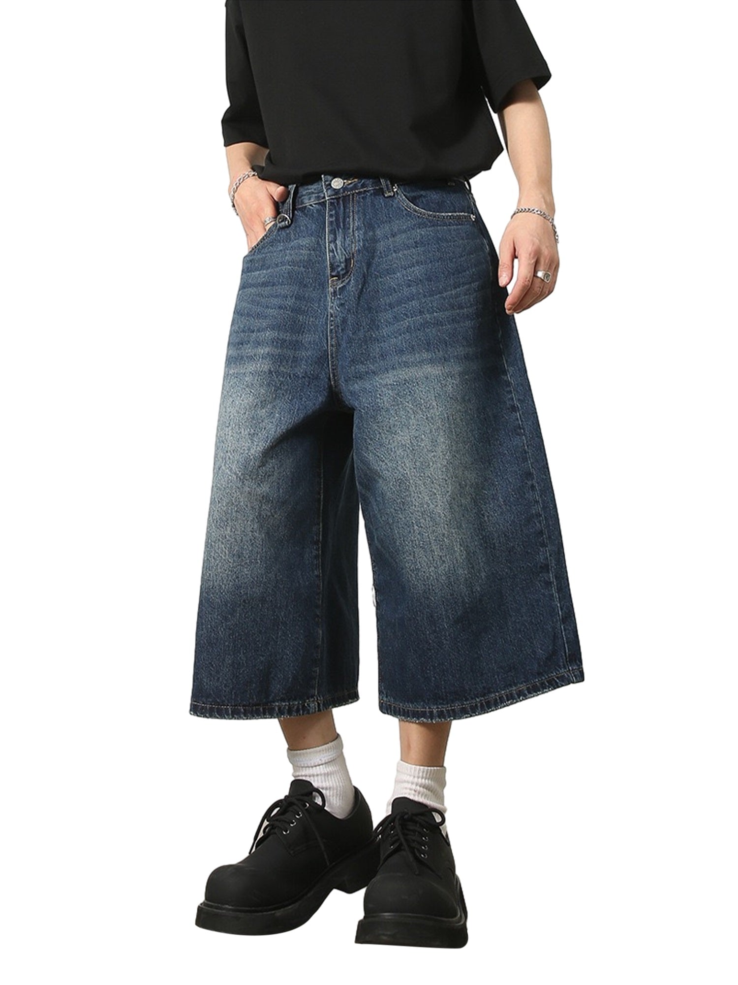Thesupermade – Retro-Jeans mit Rissen, Blau, gerade, weites Bein, 2079 