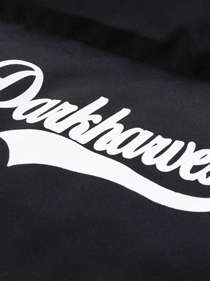 Daunenjacke mit Retro-Buchstaben-Print - 1393 