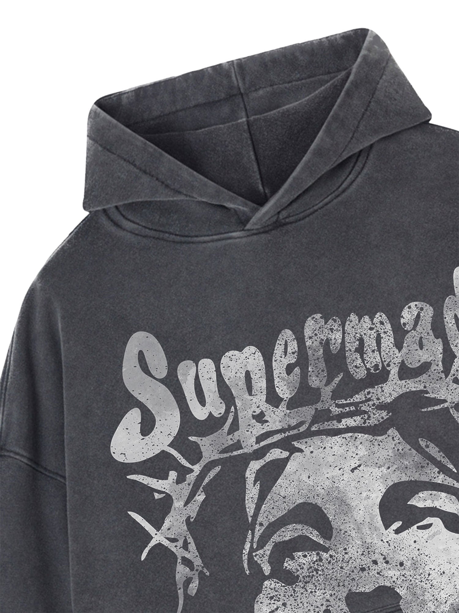 Thesupermade Heavy Washed Jesus Graphic Hoodie - 1973