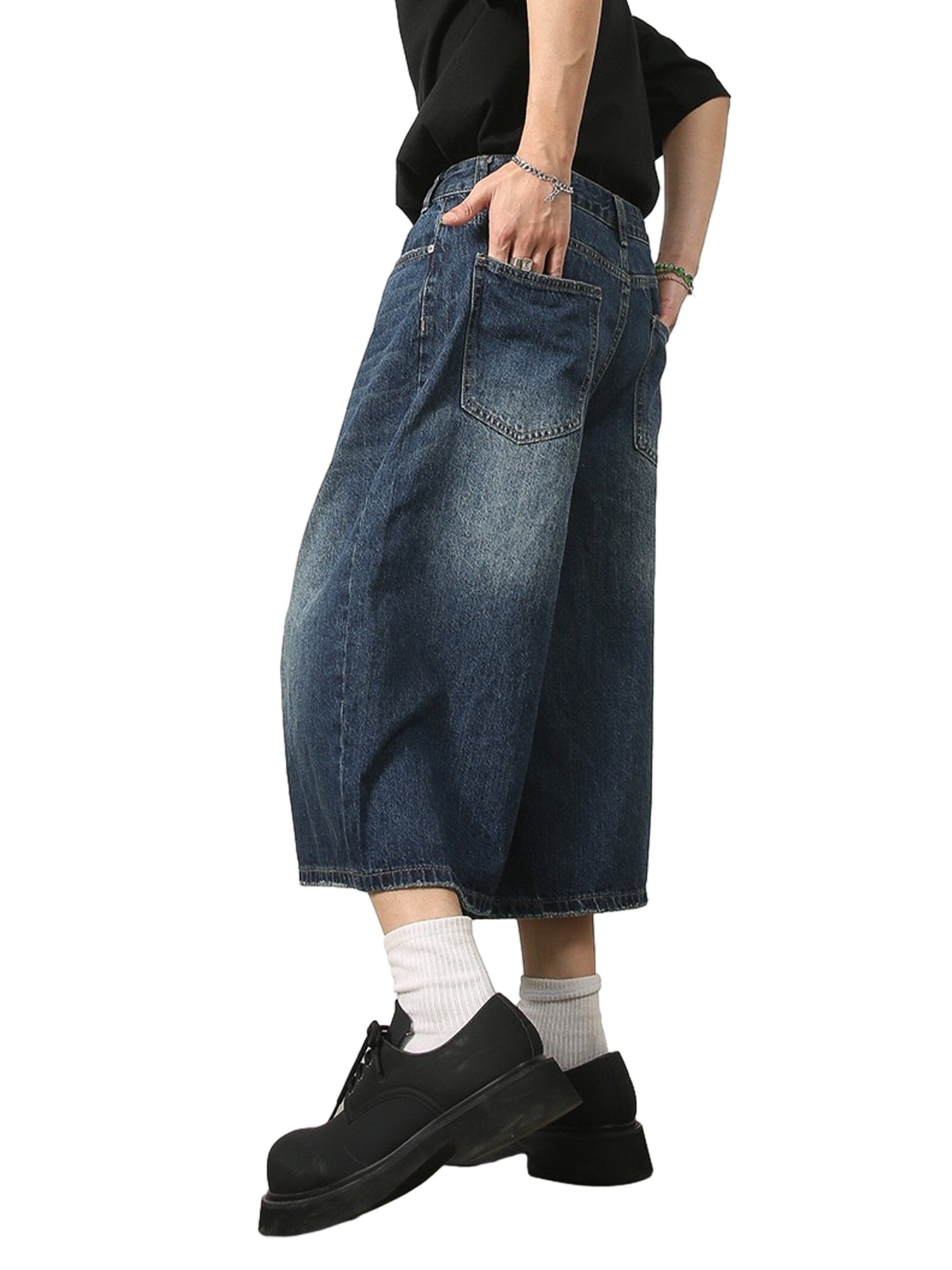 Thesupermade – Retro-Jeans mit Rissen, Blau, gerade, weites Bein, 2079 