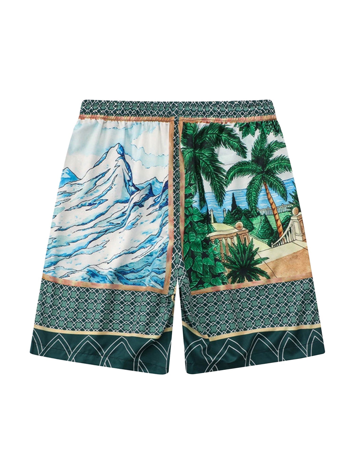 Mountain Coconut Printed Hip-Hop Short Set