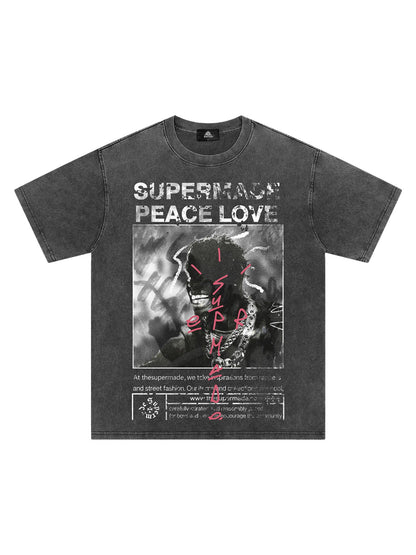 Thesupermade – Übergroßes T-Shirt mit Grafik „Gangsta Rapper“ – 1990 
