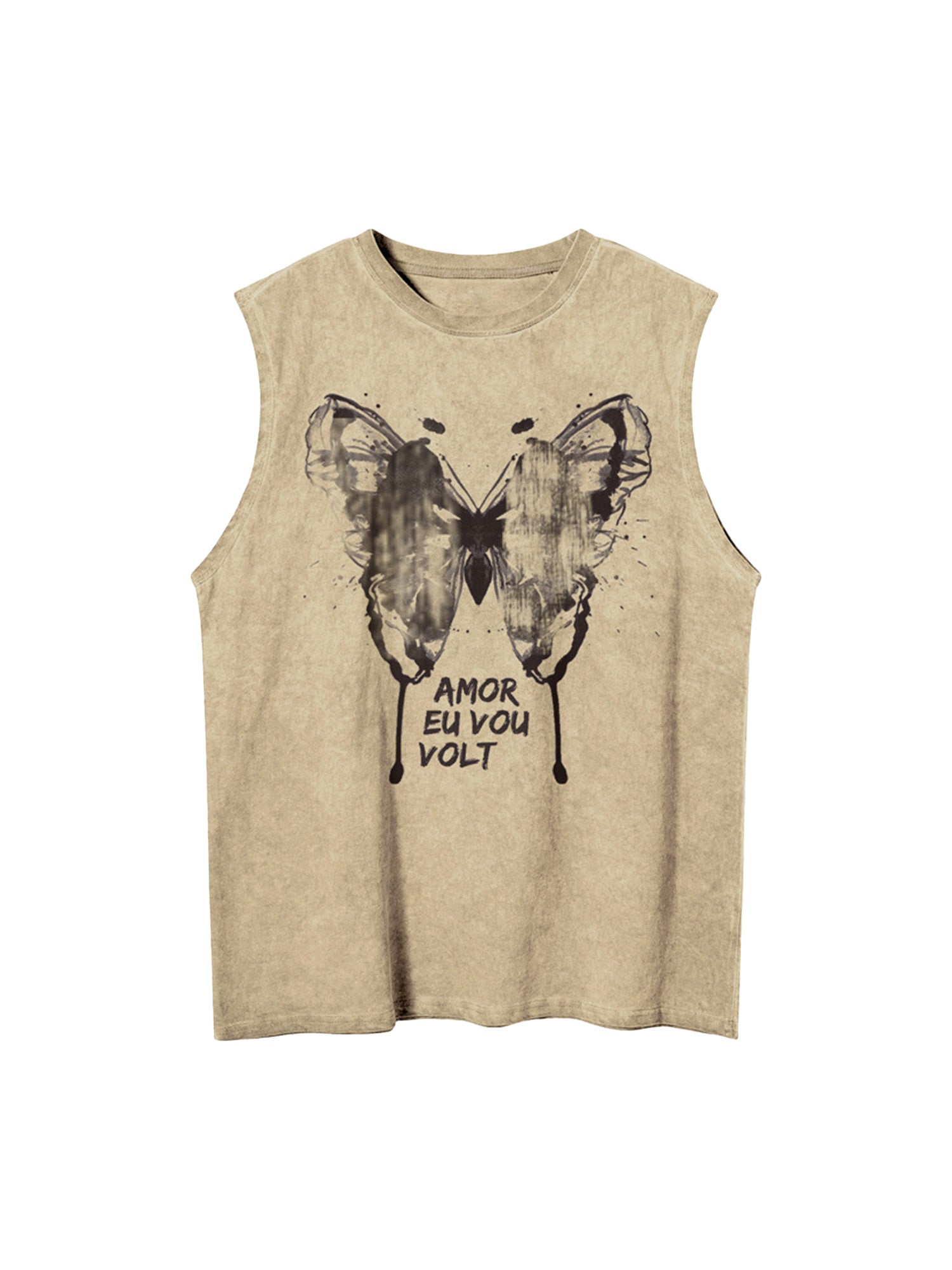 Thesupermade – Weste mit verwaschenem Distressed-Schmetterlings-Print 