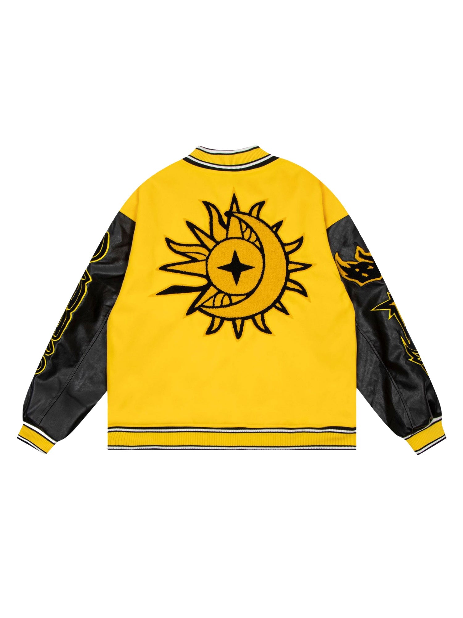 Thesupermade Flame Elements Letter Embroidery Baseball Jacket -1608