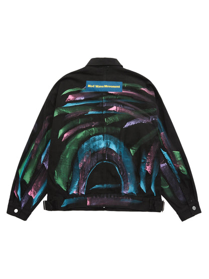 Veste en jean graffiti peinte à la main style hip-hop Thesupermade - 2010