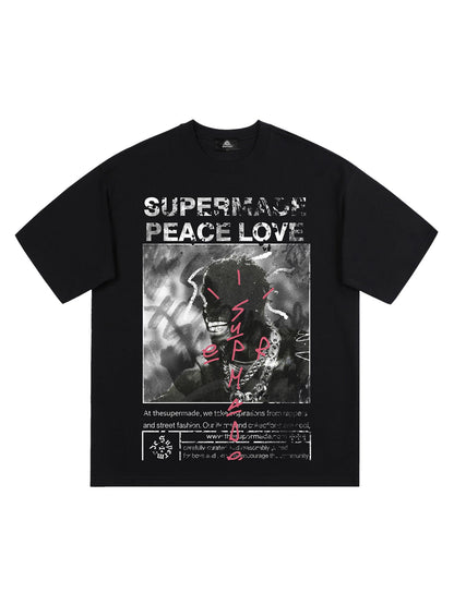 Thesupermade – Übergroßes T-Shirt mit Grafik „Gangsta Rapper“ – 1990 