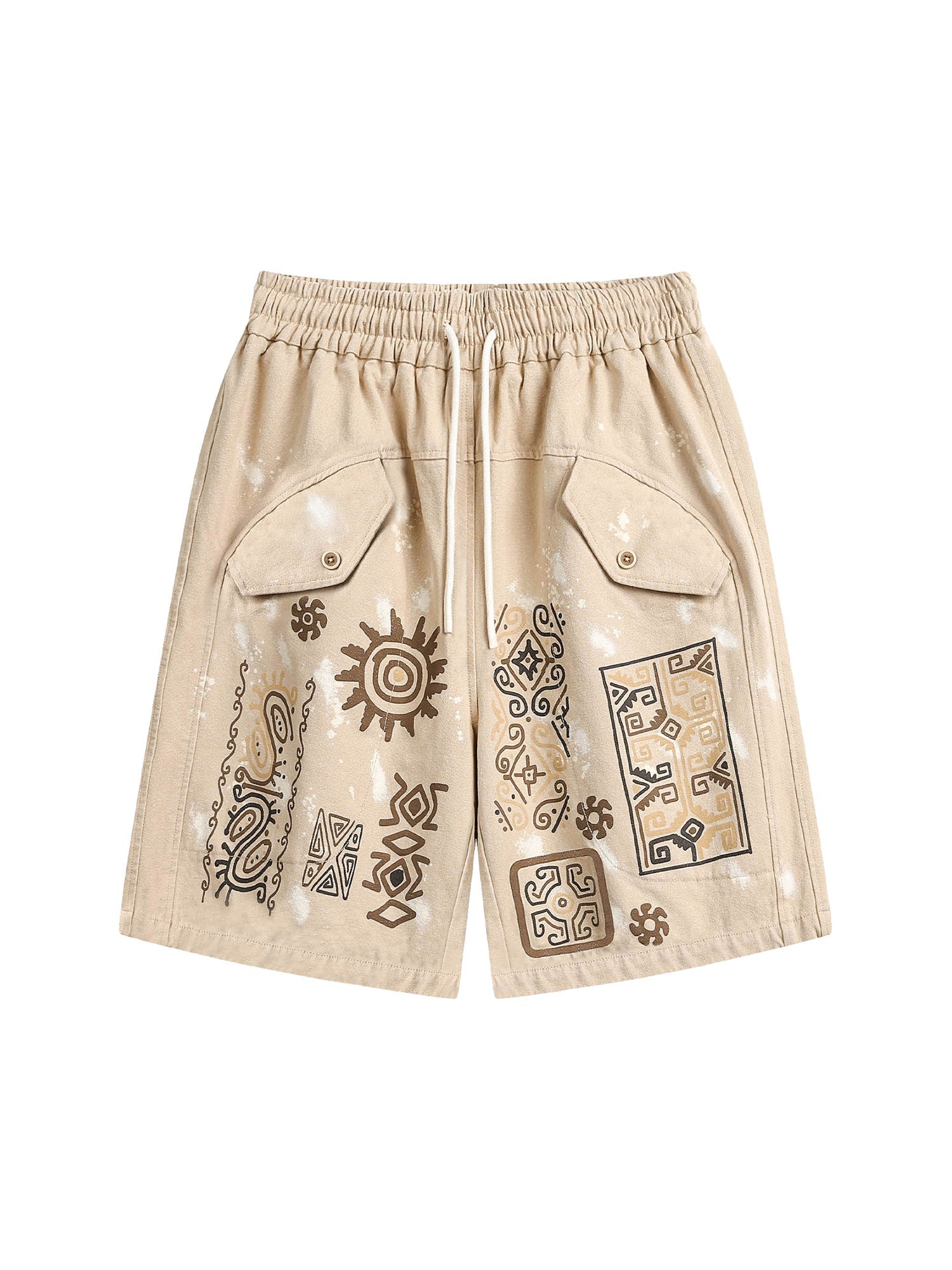 Short hip-hop rétro à motif hiéroglyphique Thesupermade