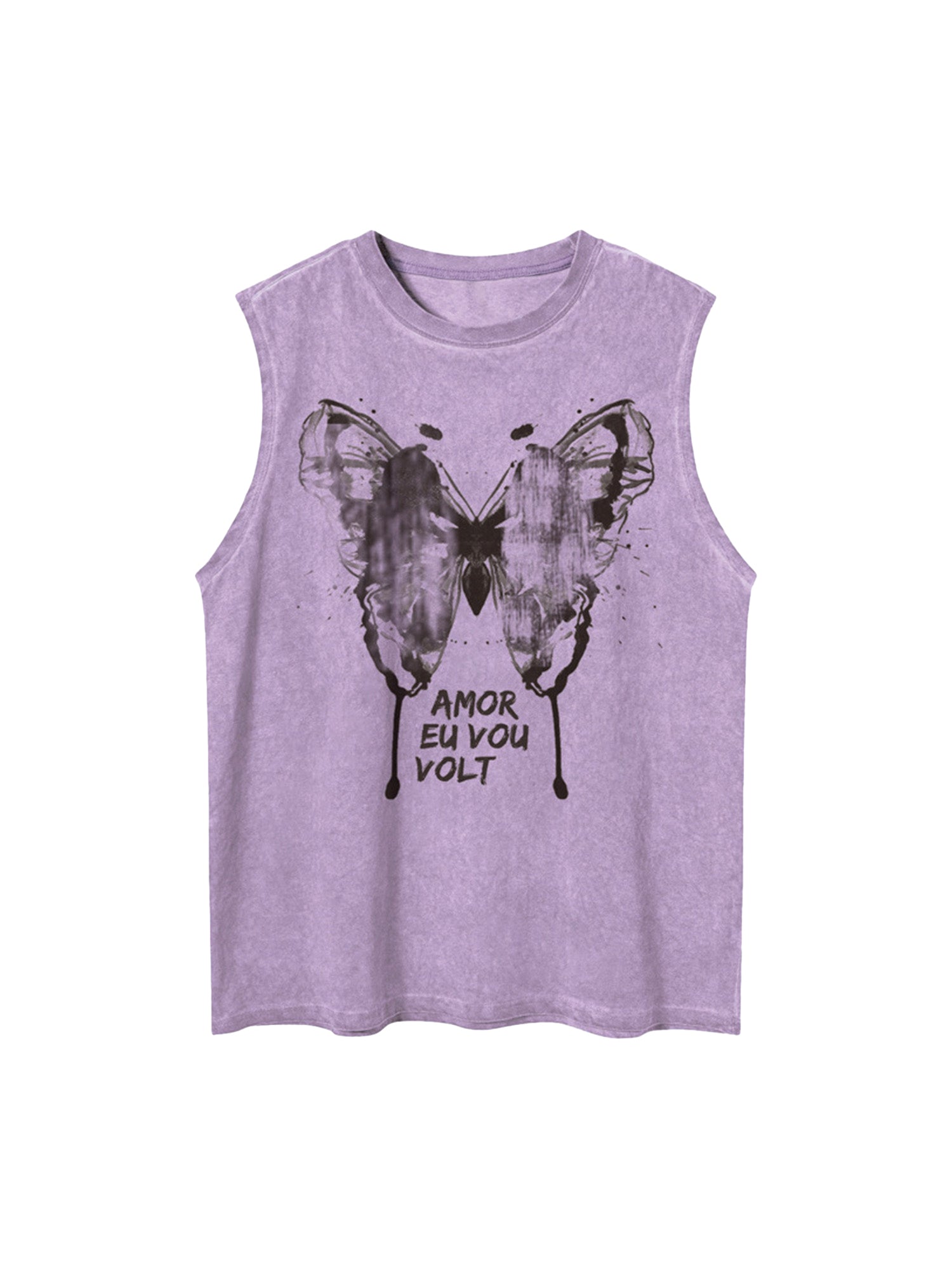 Thesupermade – Weste mit verwaschenem Distressed-Schmetterlings-Print 