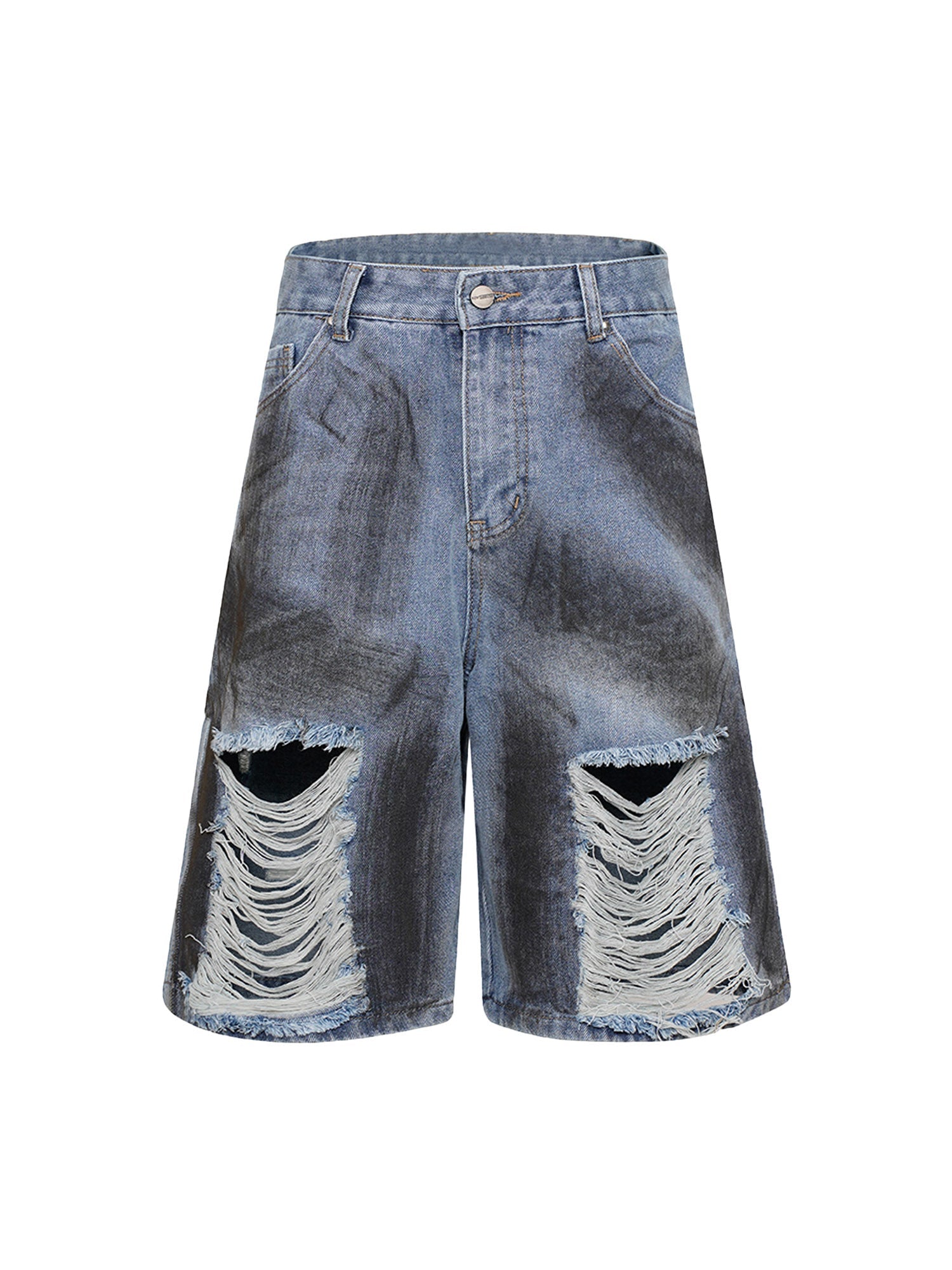 Short en jean délavé et vieilli Thesupermade High Street