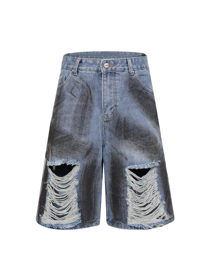 Short en jean délavé et vieilli Thesupermade High Street