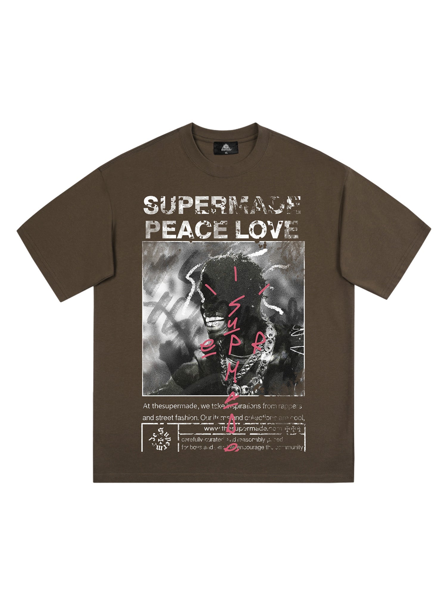 Thesupermade – Übergroßes T-Shirt mit Grafik „Gangsta Rapper“ – 1990 