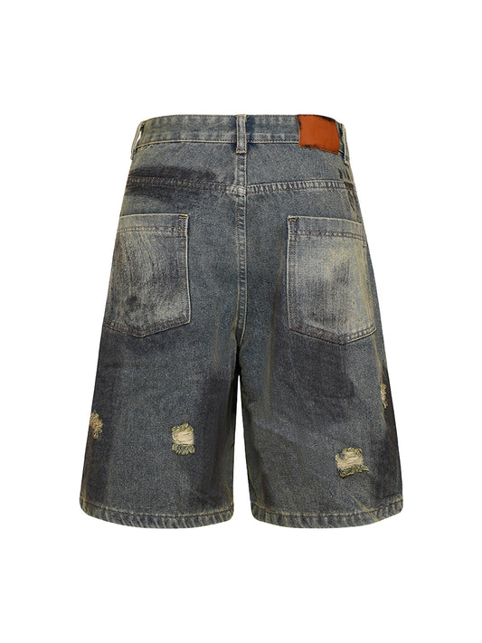 Short en jean délavé et vieilli Thesupermade High Street