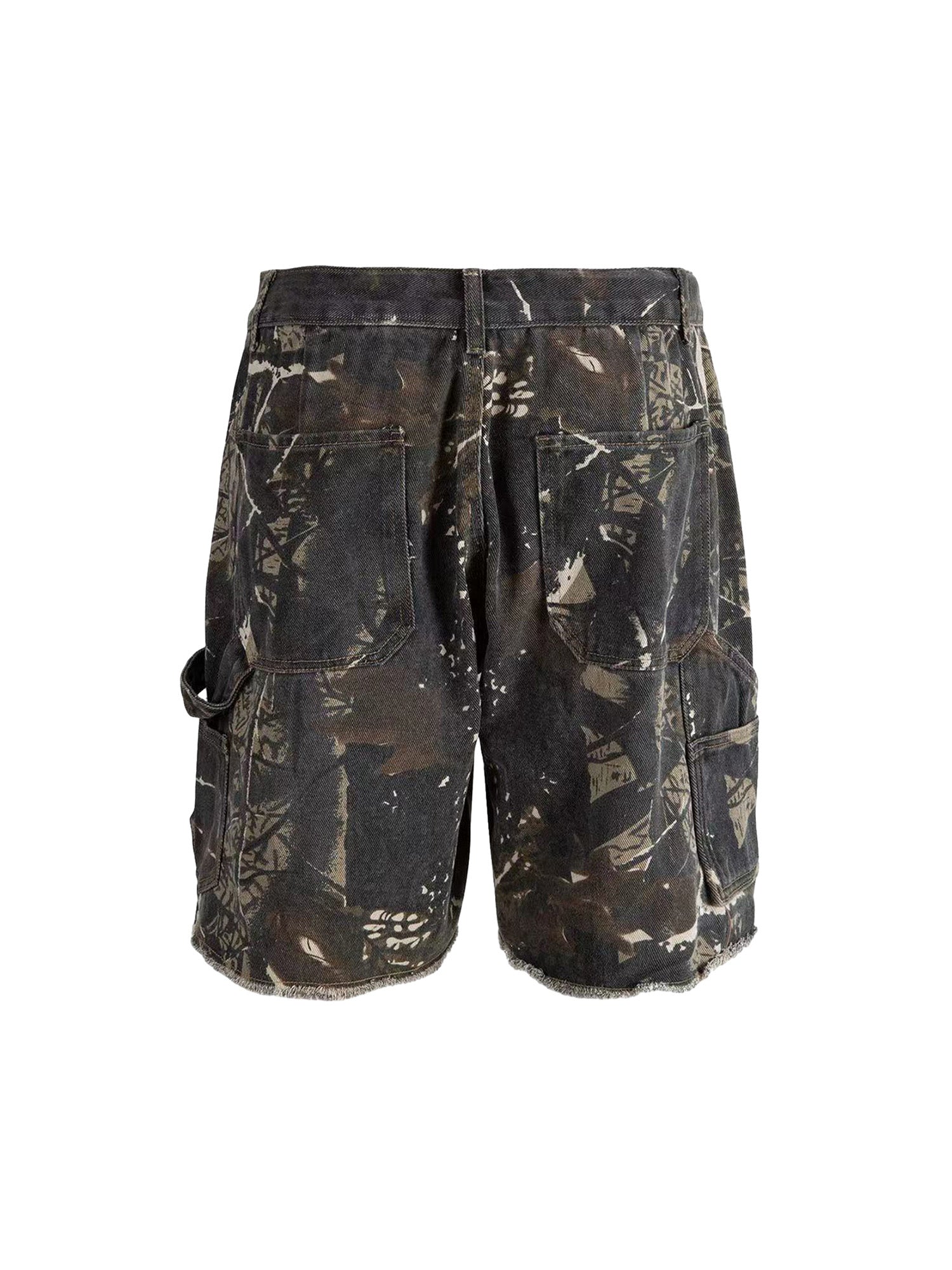 Thesupermade Retro Distressed Camouflage Workwear Hip-Hop Shorts