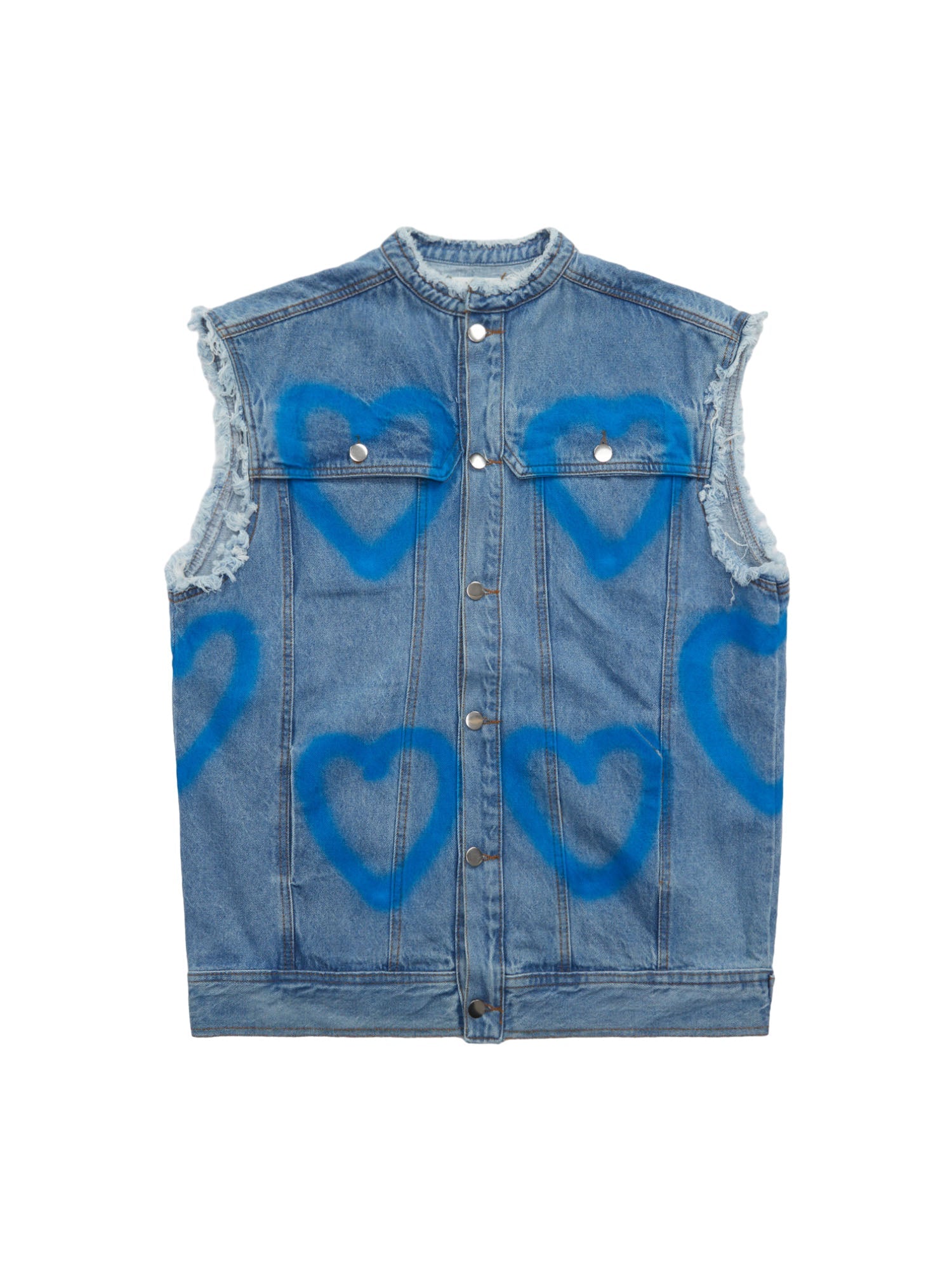 American Spray-painted Love Sleeveless Denim Jacket - 1972