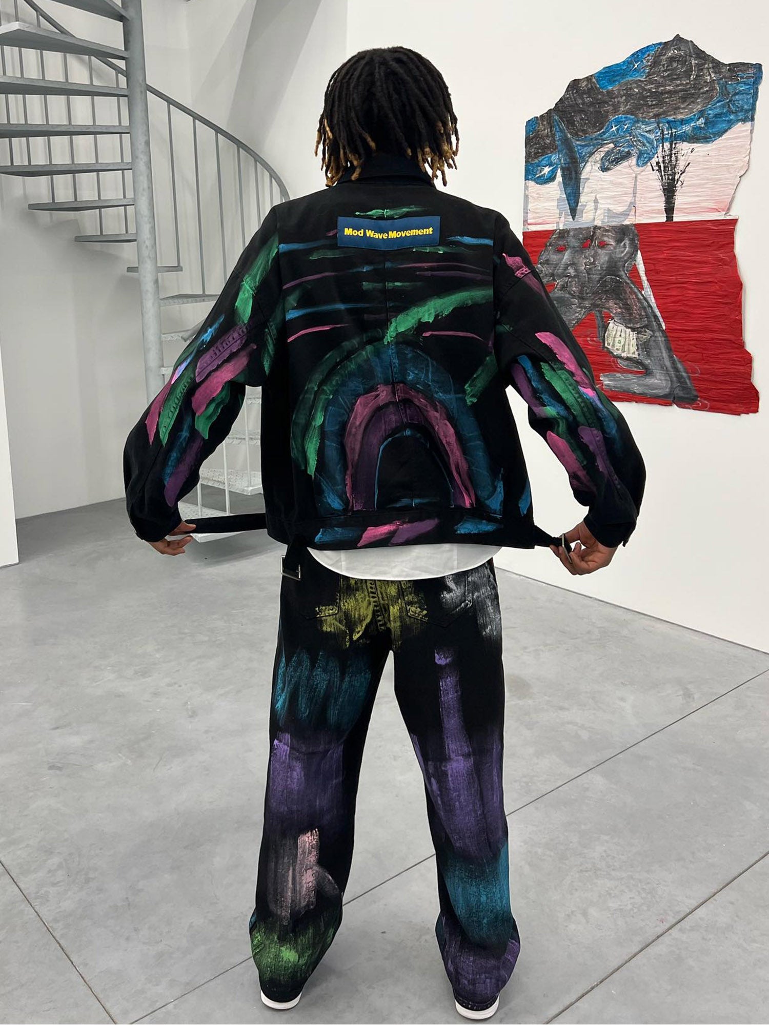 Veste en jean graffiti peinte à la main style hip-hop Thesupermade - 2010
