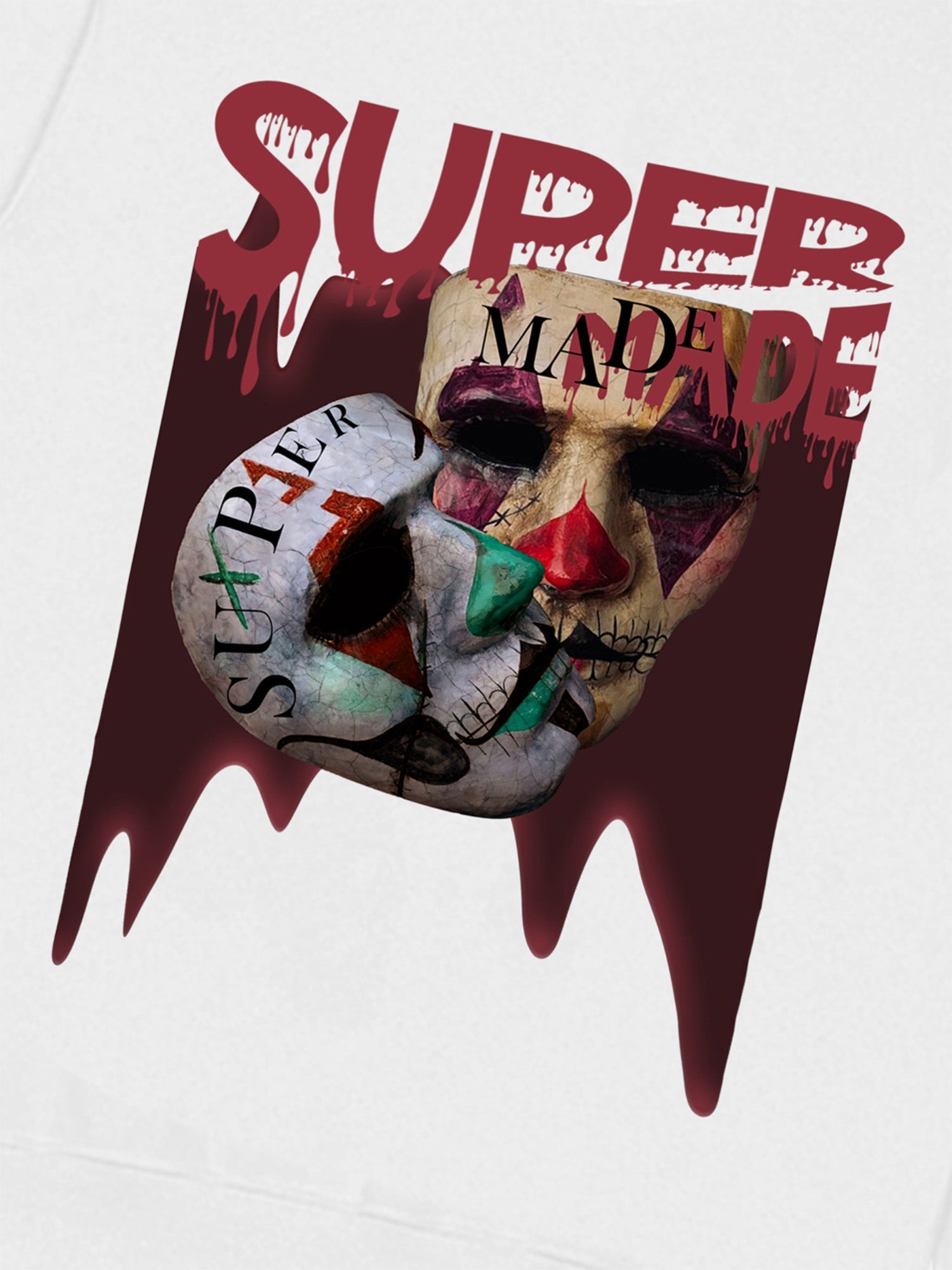 Sweat à capuche imprimé double masque avec logo Thesupermade