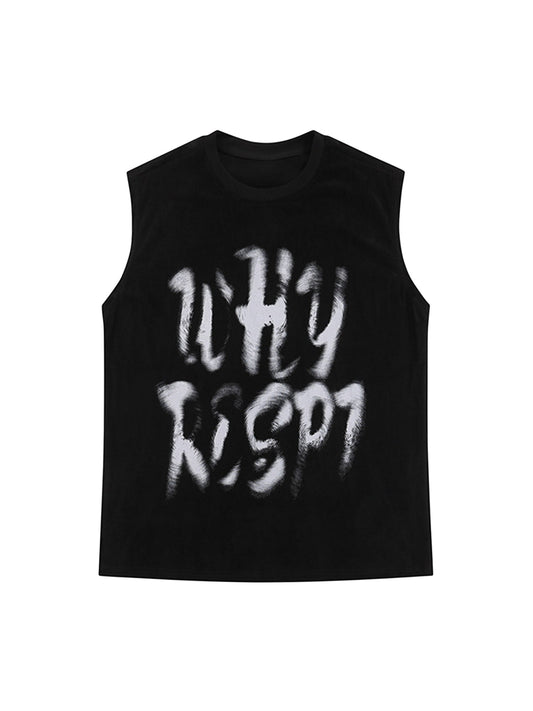 Gilets à imprimé lettres abstraites style hip-hop rétro Thesupermade