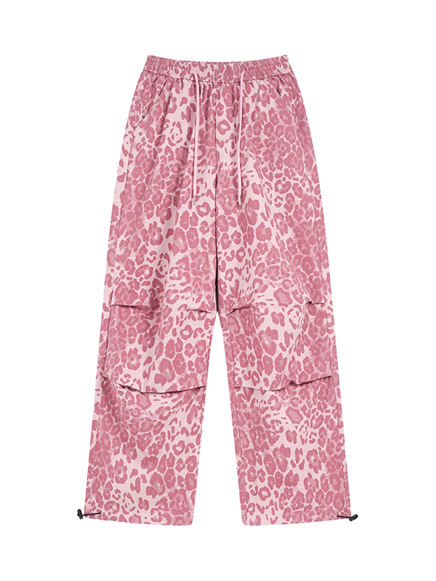 Thesupermade Retro Leopard Print Pink Casual Pants - 2238