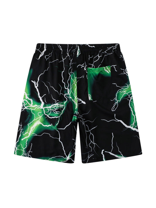 Kurze Sets mit Street Rap Lightning-Print 