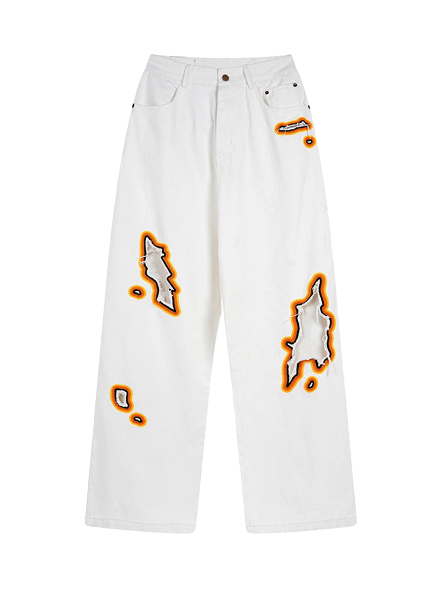 Street Flame Towel Embroidered Jeans