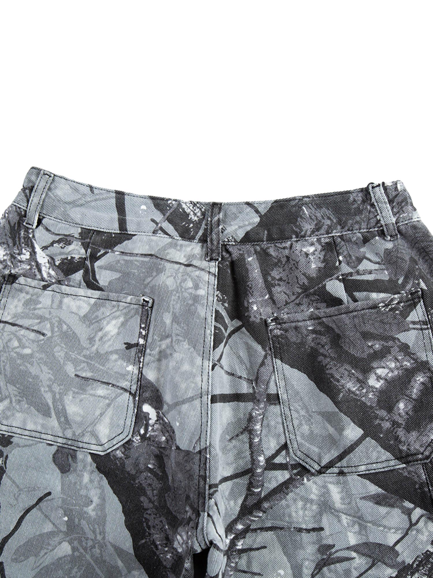 Thesupermade Retro Distressed Camouflage Workwear Hip-Hop Shorts