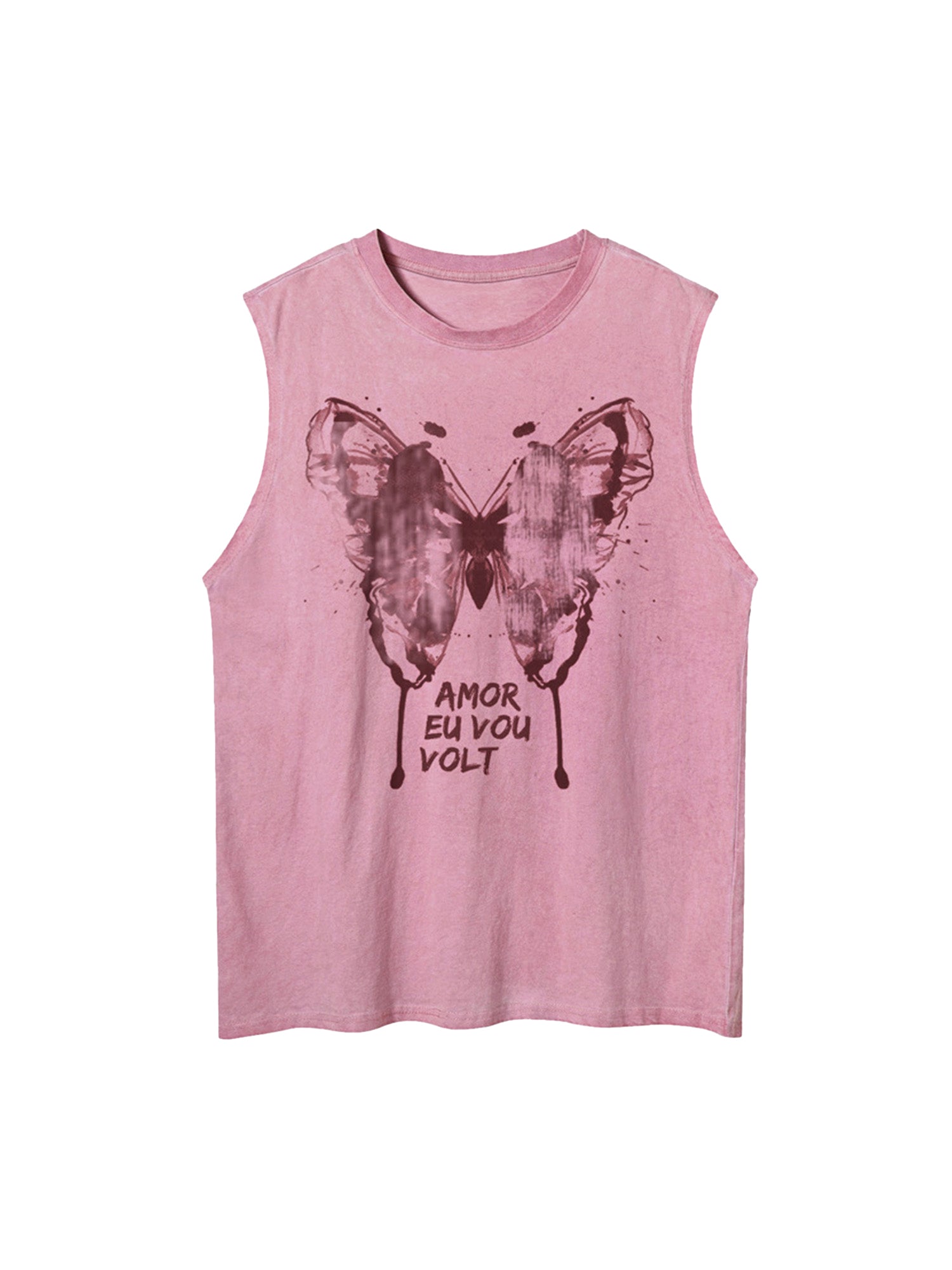 Thesupermade – Weste mit verwaschenem Distressed-Schmetterlings-Print 