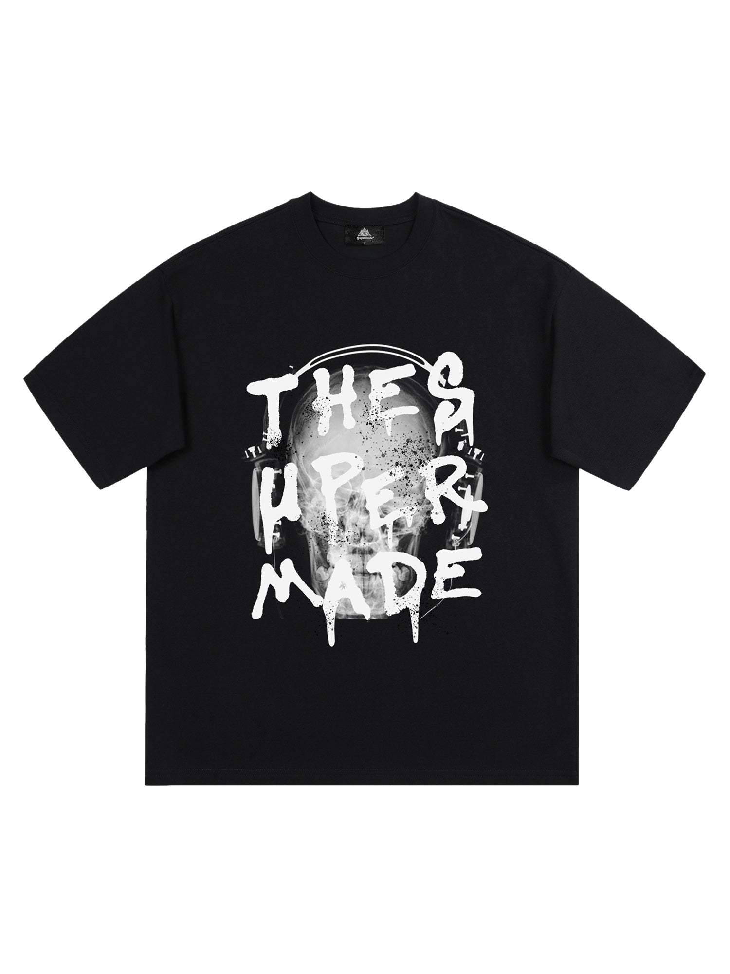 Thesupermade Fun Graffiti Letter Skull Print T-shirt