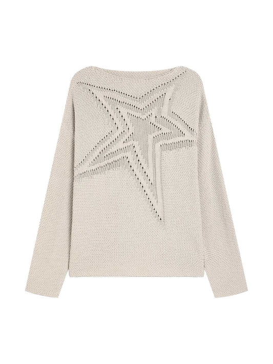 Pull à col bateau découpé en forme d'étoile Supermade