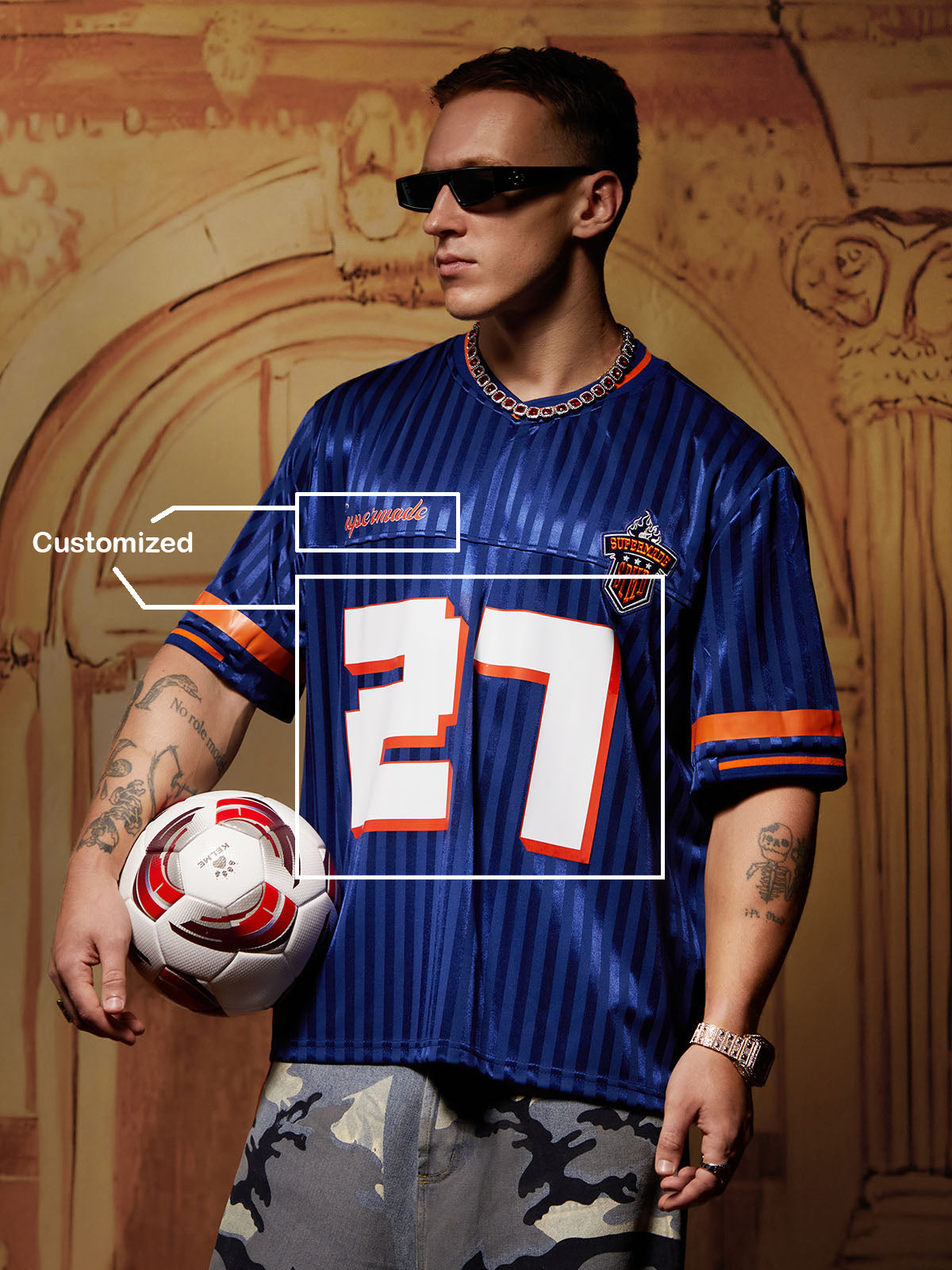 Original gestreiftes Baseball-Jersey-T-Shirt