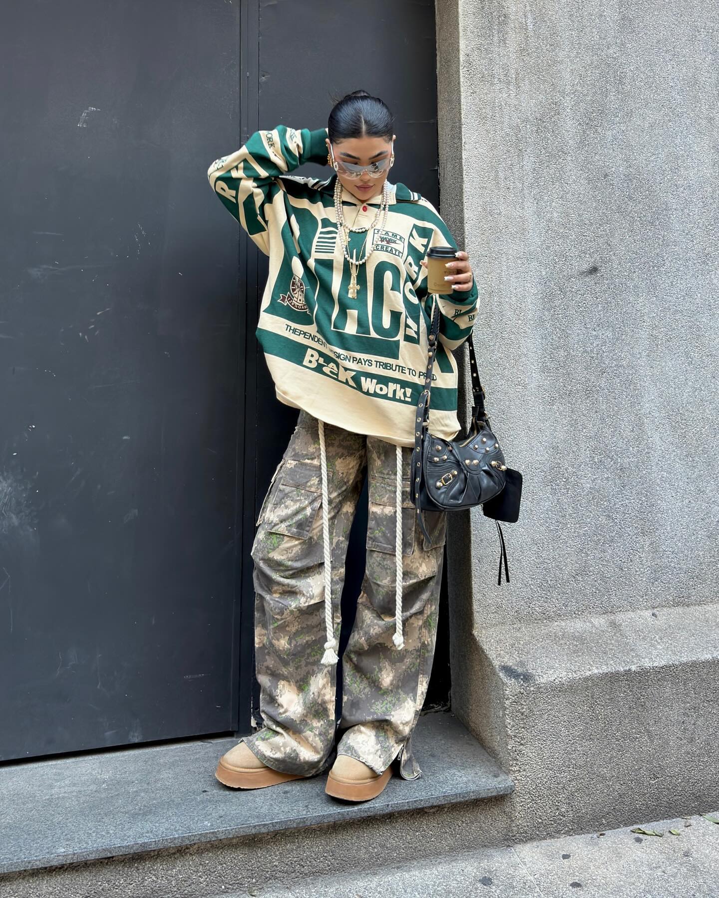 Thesupermade Camo Baggy Wide Leg Pockets Cargo Pants - 2019