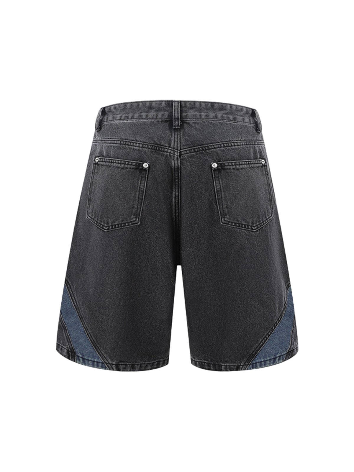 Kurzärmliges Cropped-Denim-Set mit dekonstruiertem Patchwork