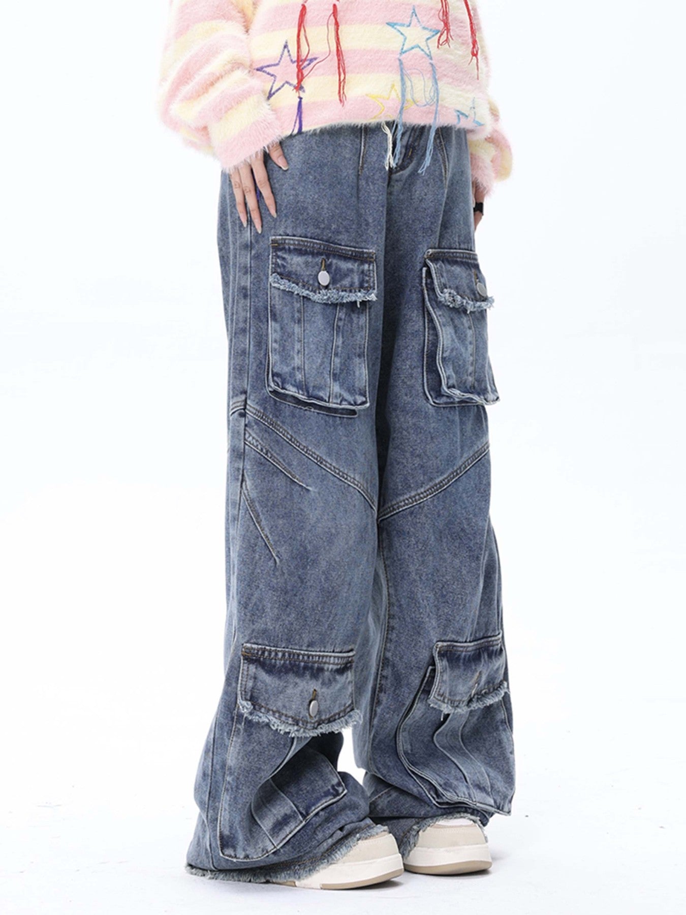 Thesupermade Vintage Multi-Pocket Workwear Jeans