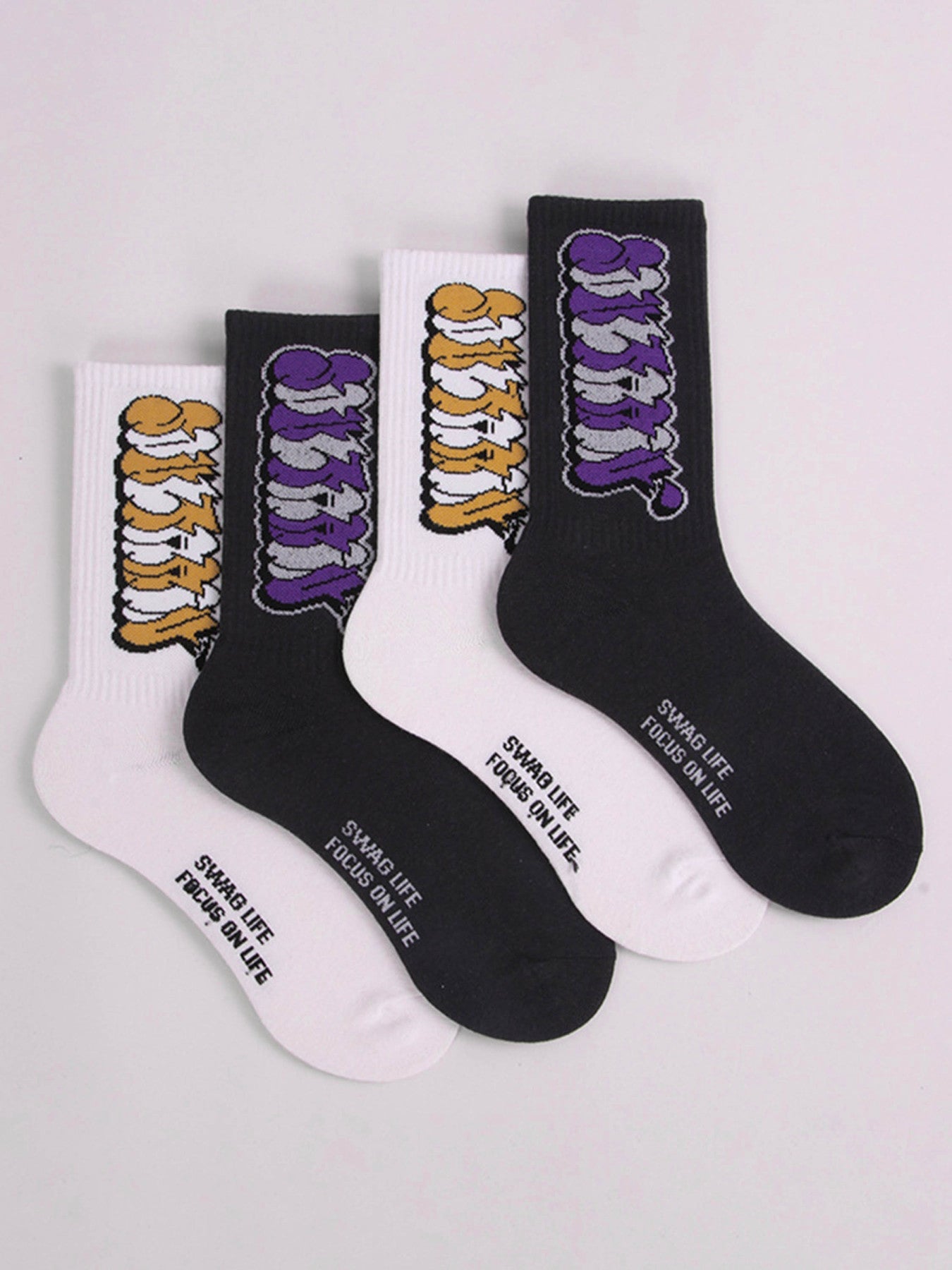 The Supermade Hip-hop Hand-painted Graffiti Letters Stockings