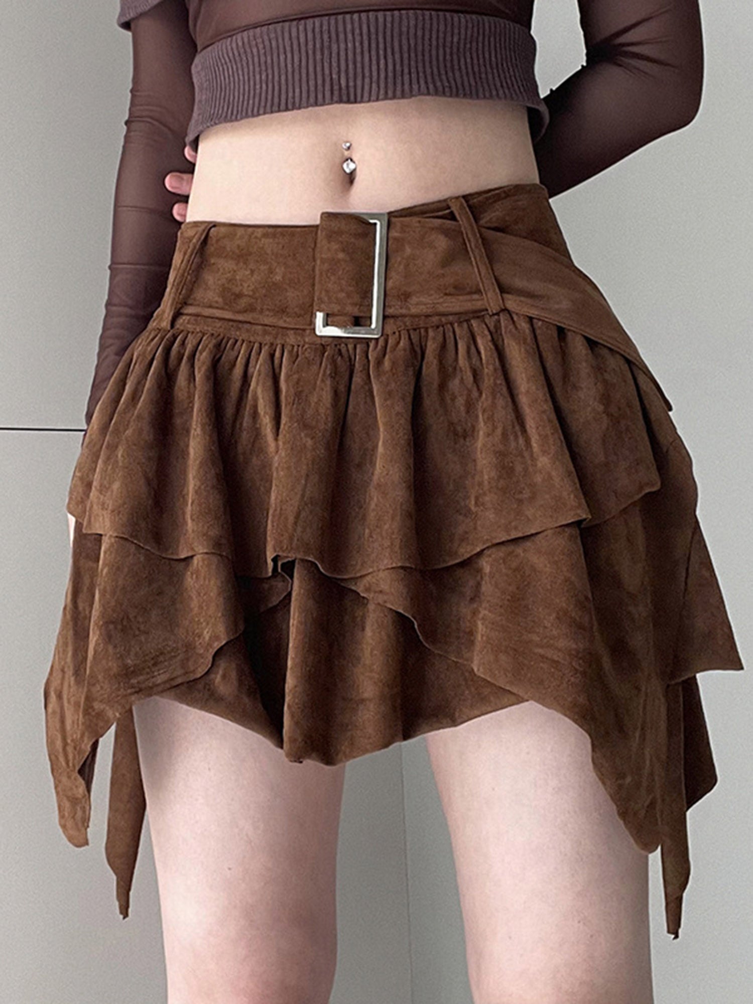 Thesupermade Hot Girl Multi-layered Irregular Skirt