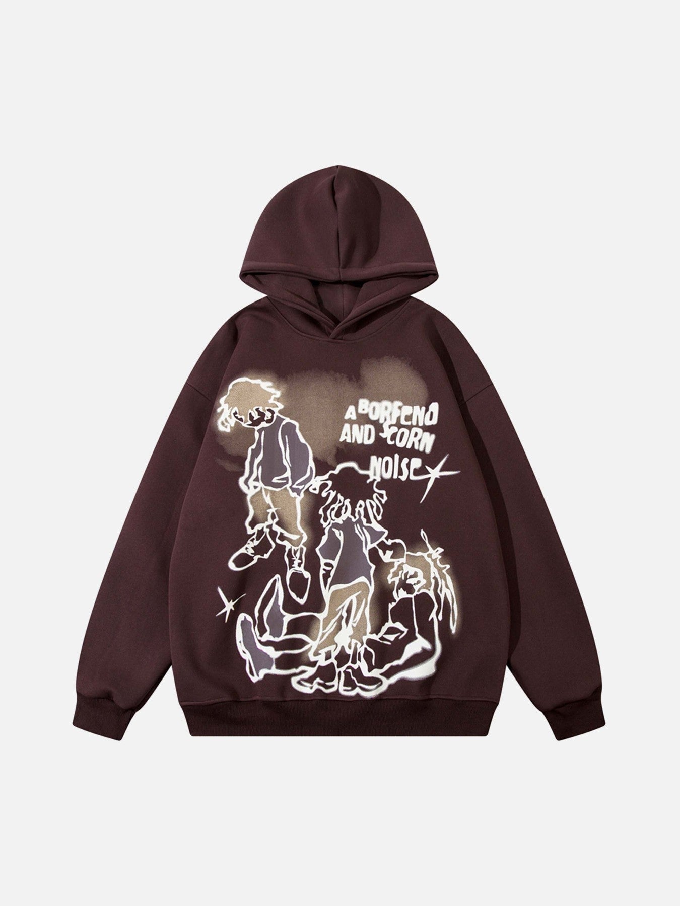 Thesupermade Line Character Print Hoodie